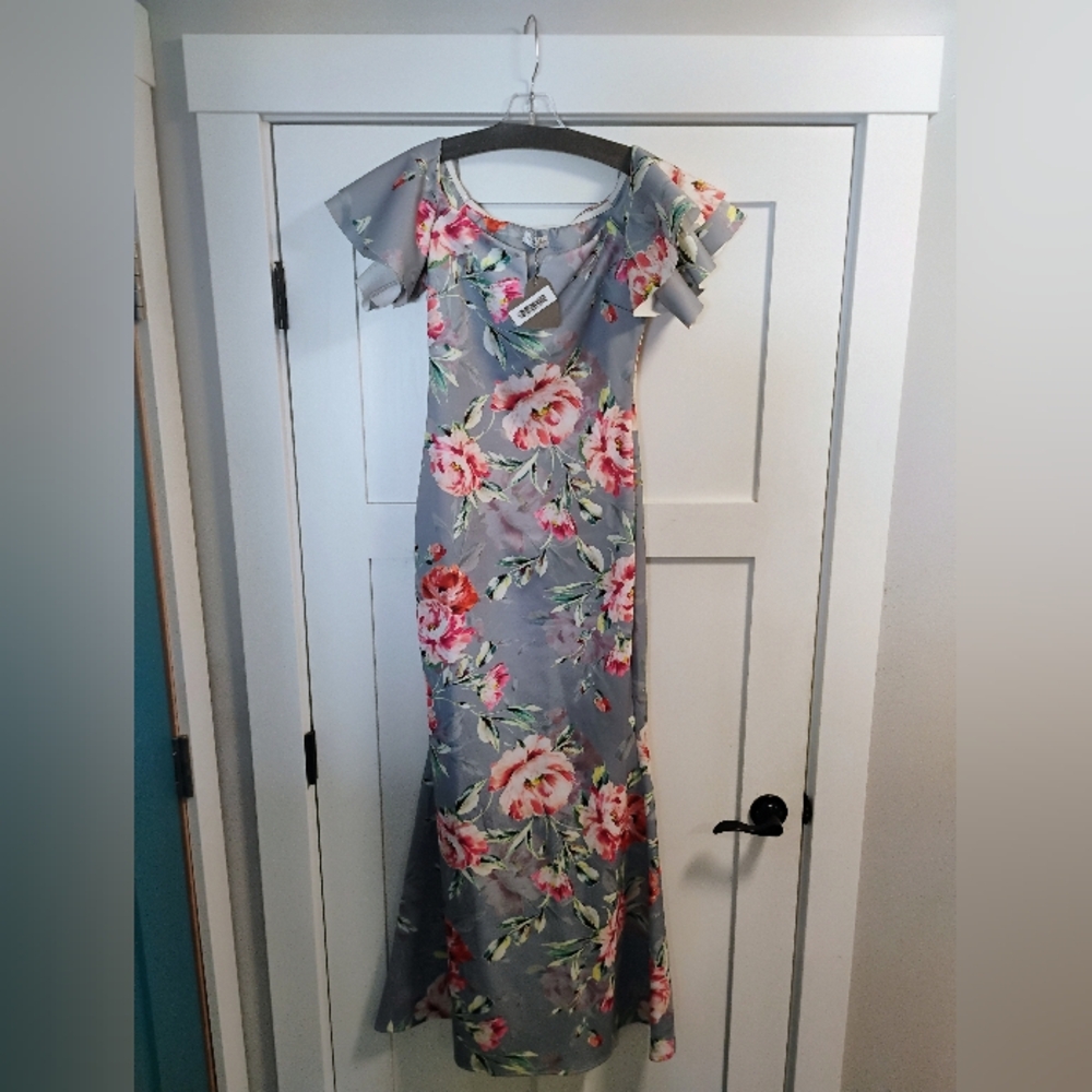 City goddess floral print long dress